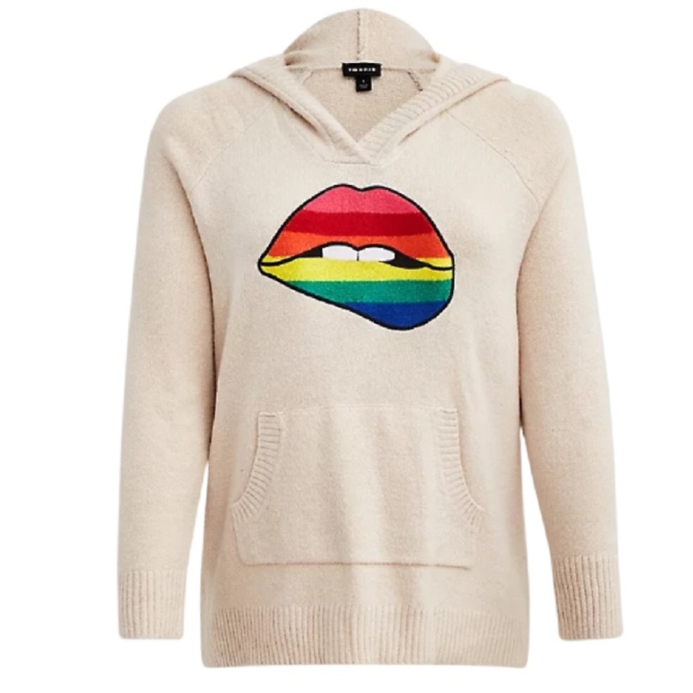 Torrid Rainbow Lips Hoodie Sweater 3X